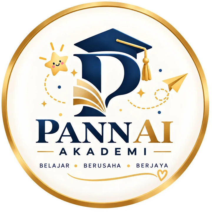 Pann Ai Akademi crest: a graduation cap over the letter P, with the motto Belajar, Berusaha, Berjaya